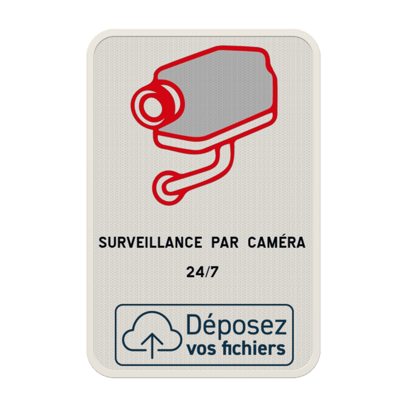 Surveillance par caméra - Texte et logo personnalisé
