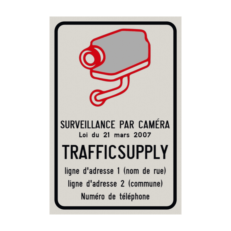 Surveillance par caméra Belge - Loi du 21 mars 2007 - Plat (Alupanel)