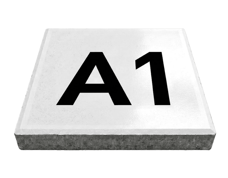 Stoeptegel met letter wit/zwart (TS-ST_LTWZ) - 30x30cm met facetrand