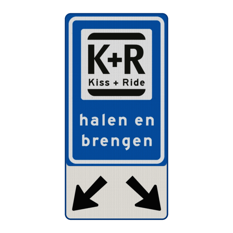 Verkeersbord RVV L52-OB504 K+R halen en brengen met pijlen - reflecterend