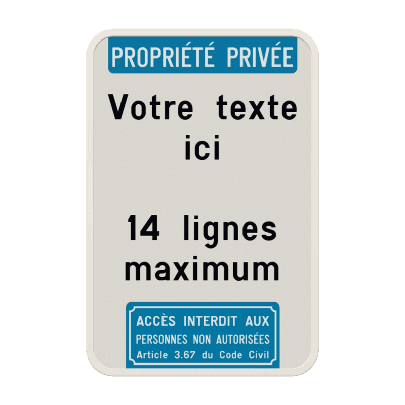 Panneau de Texte Personnalisable avec Texte d'en-tête + Pictogramme