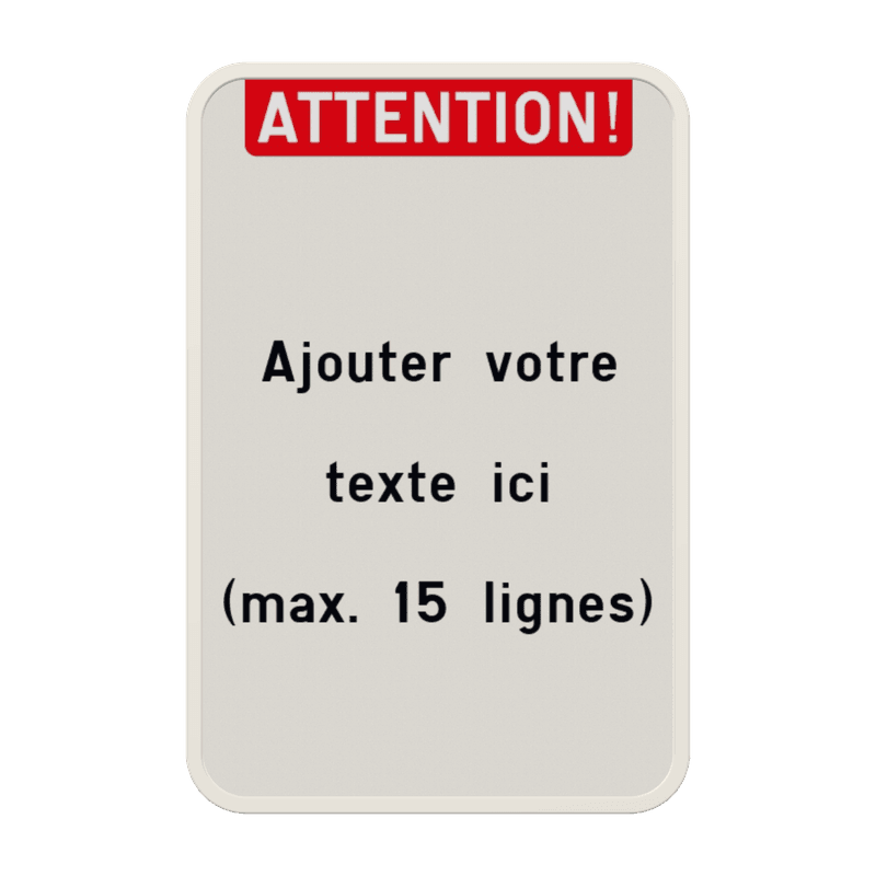 Panneau avec texte et en-tête personnalisée rouge