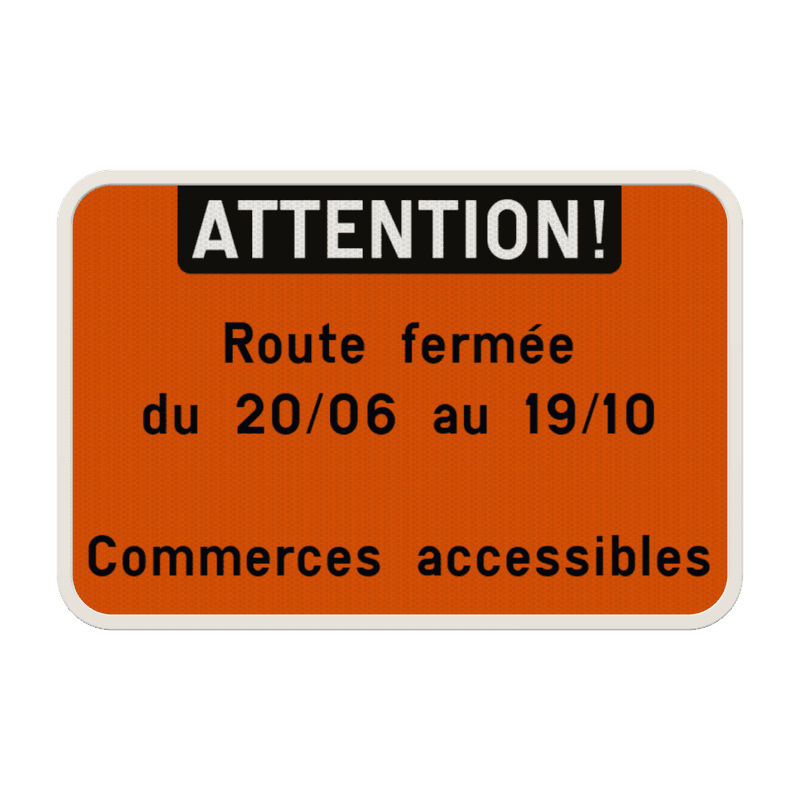 Panneau texte personnalisé - blanc/orange paysage