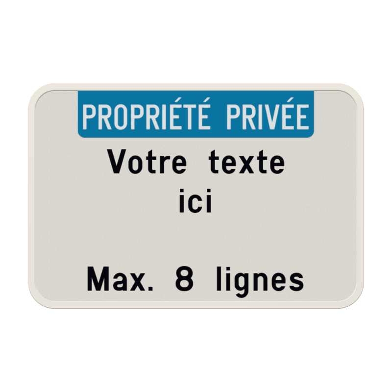Panneau texte personnalisé - rectangulaire bleu/blanc