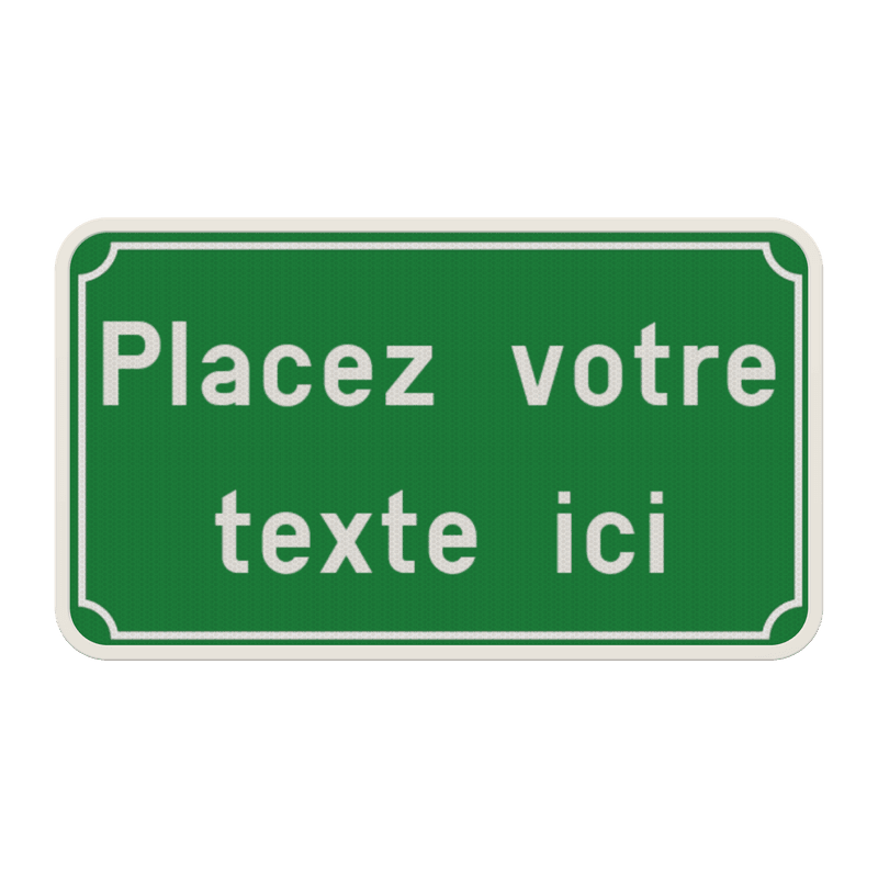 Panneau texte personnalisé - vert avec cadre classique