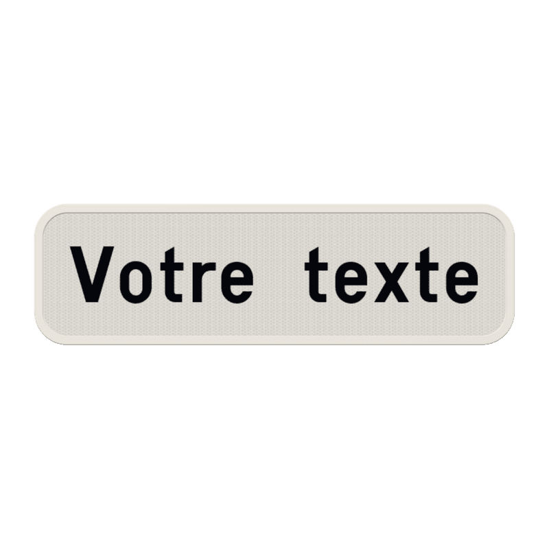 Panneau de Texte Personnalisable - 2 Lignes de Texte Blanc/Noir