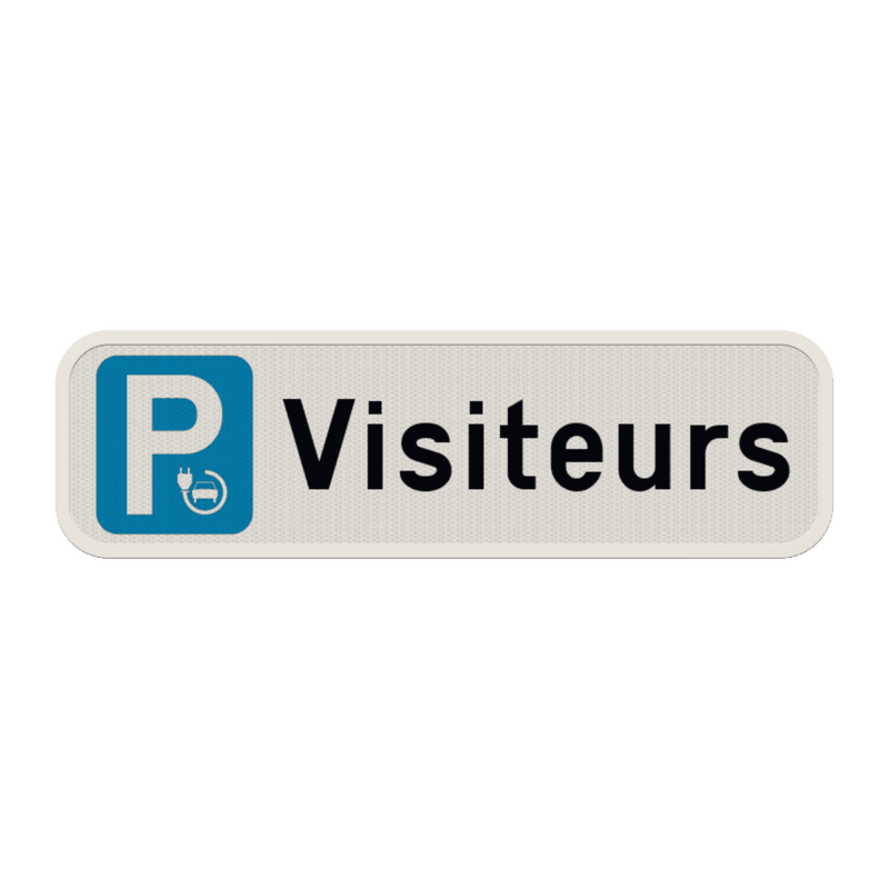 Panneau de stationnement - Visiteurs voiture électrique