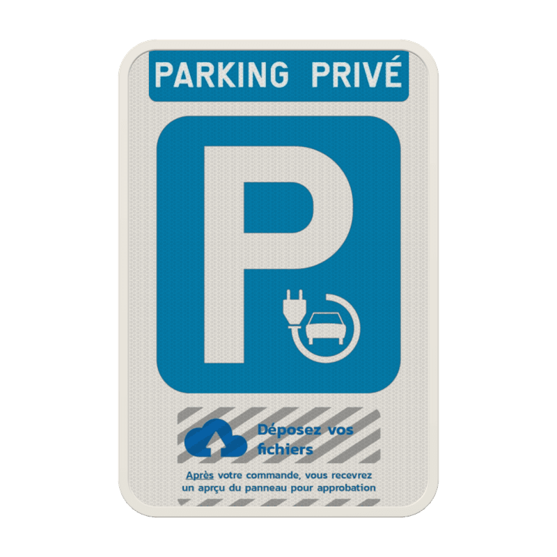 Panneau de stationnement - voiture électrique  - Logo/design personnalisé