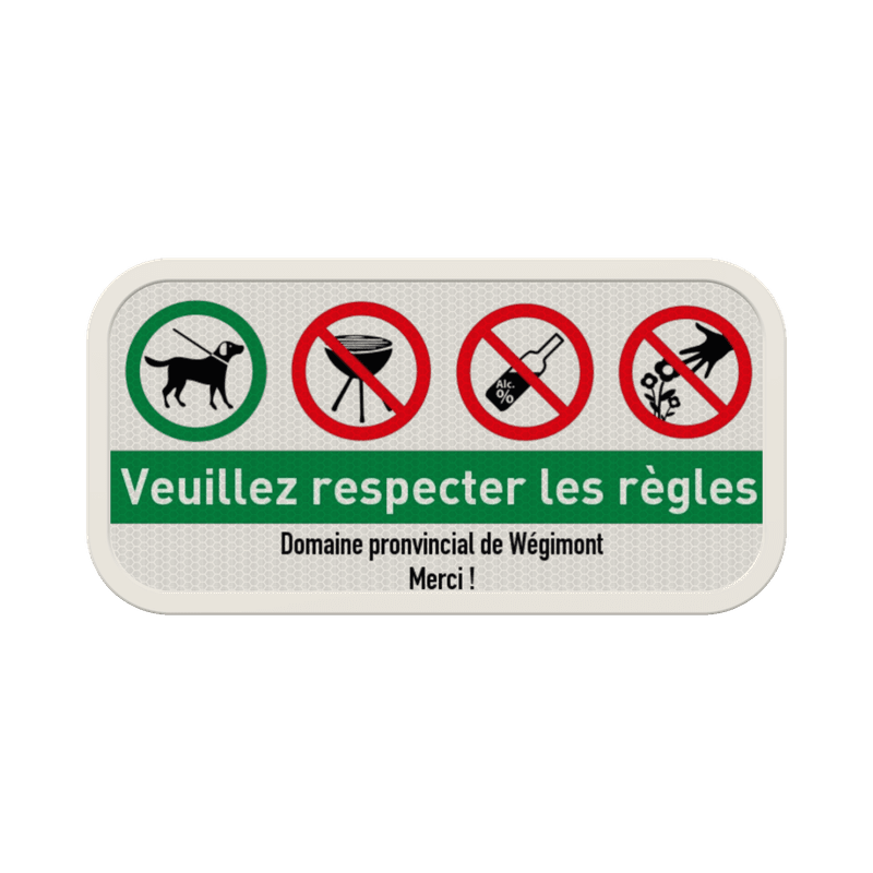 Panneau d'information - 4 pictogrammes - Texte personnalisé