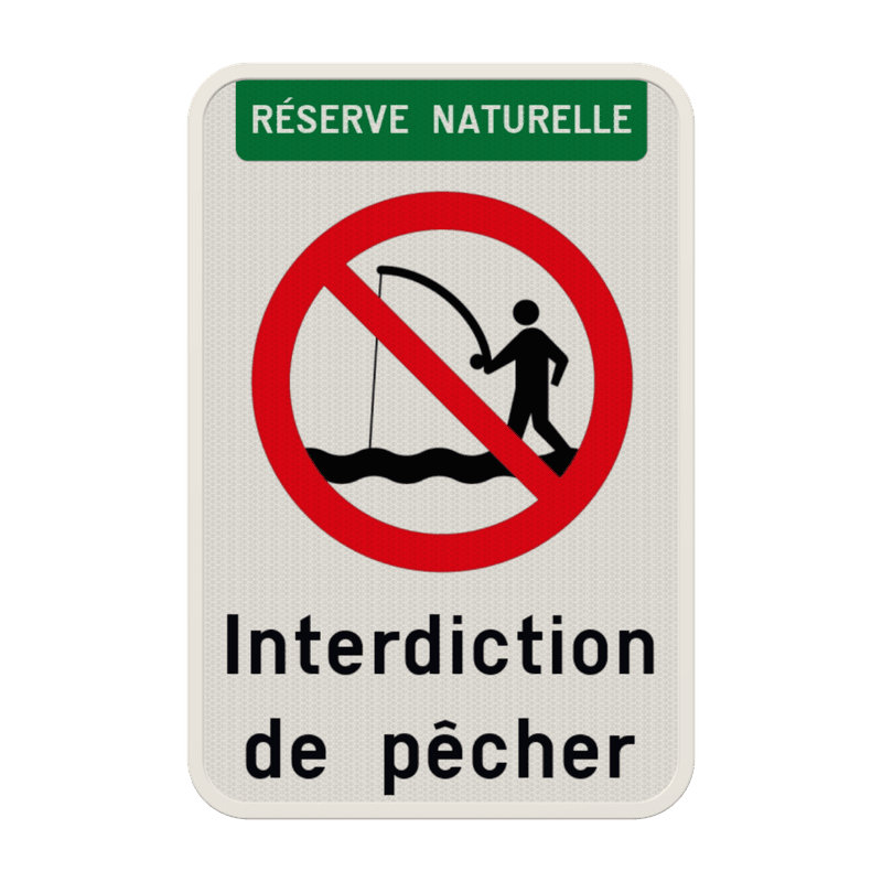 Panneau d'information - Interdiction de pêcher