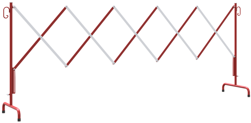 Schaarhek 4 meter - staal rood-wit - opvouwbaar