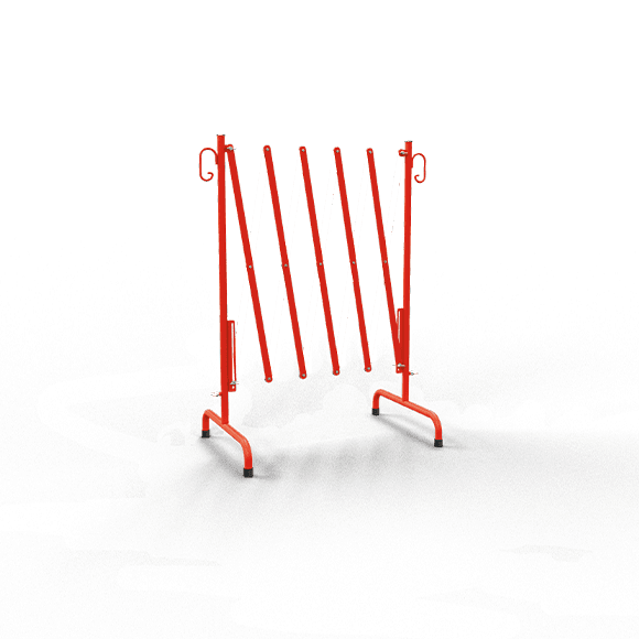 Schaarhek metaal rood/wit, tot 250cm – opvouwbaar