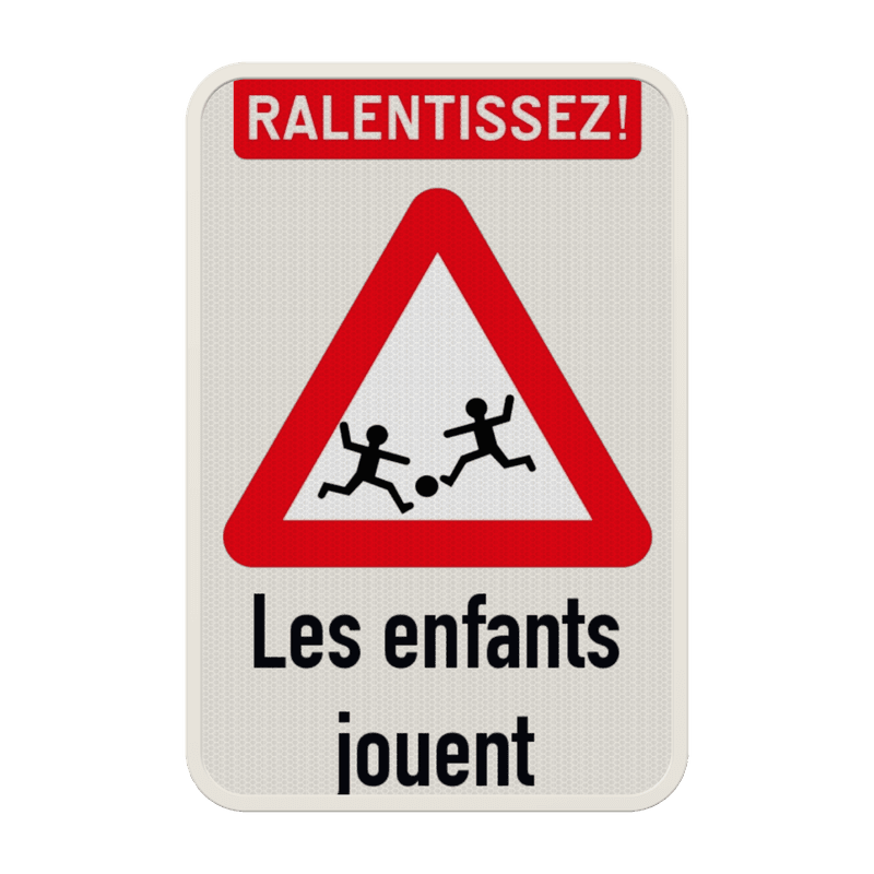 Panneau de signalisation - Ralentissez ! Les enfants jouent Personnalisable