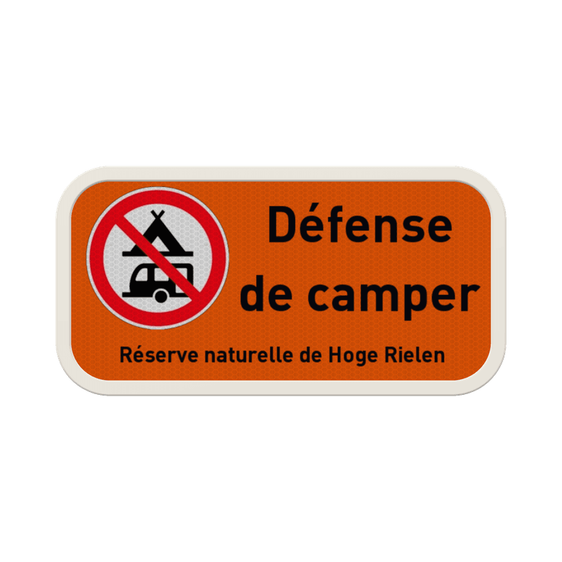 Panneau d'interdiction - Camping interdit - Texte personnalisé