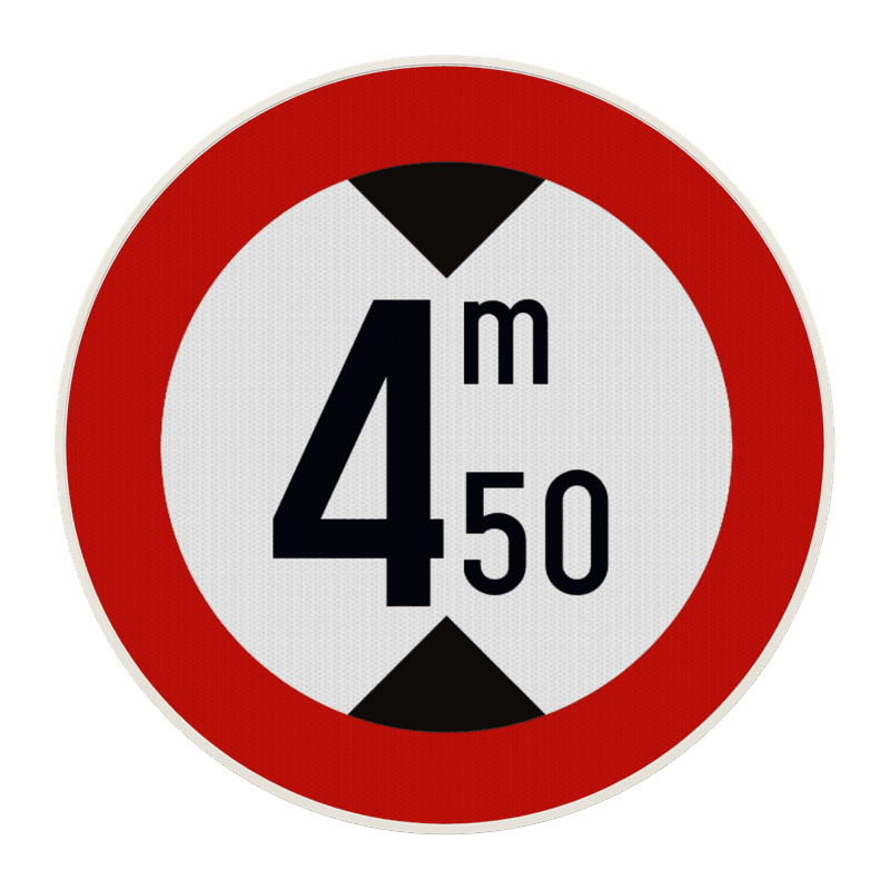 Panneau B12 – Accès interdit aux véhicules dépassant la hauteur indiquée