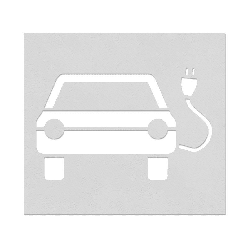 Sprühschablone für Elektrotankstelle
