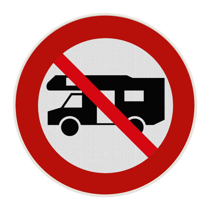 Panneau de signalisation - Camping-cars interdits