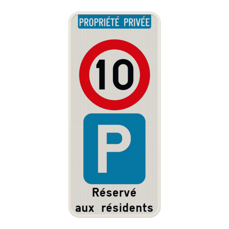 Panneau de stationnement parking privé C43-E9 + texte personnalisé