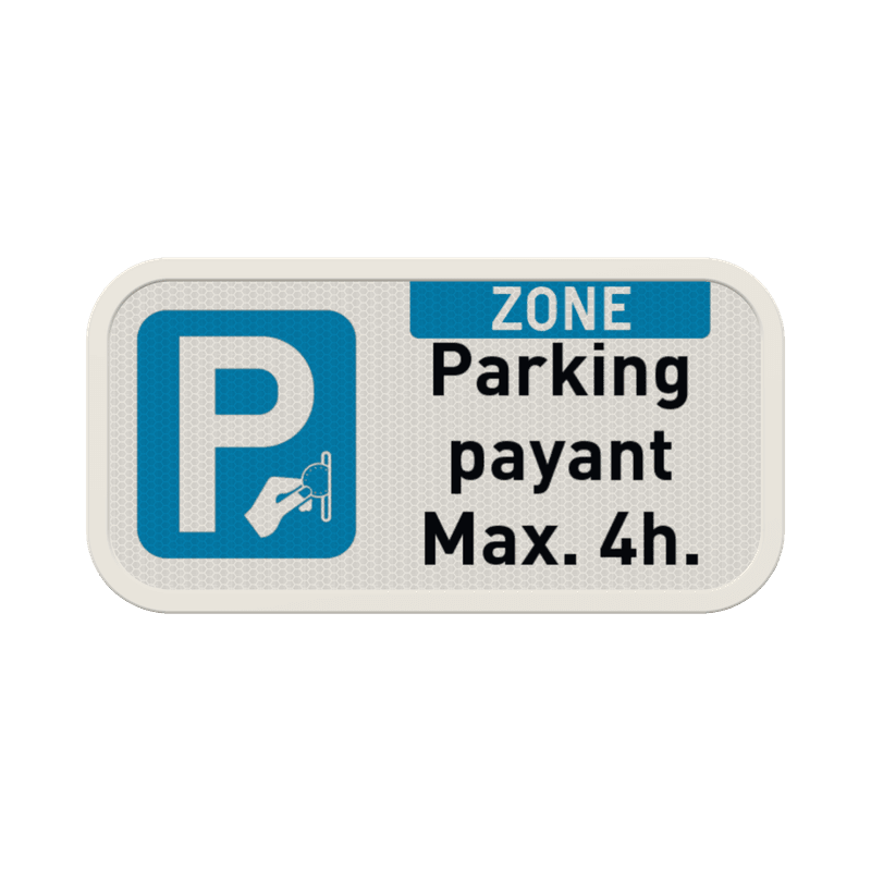 Panneau de stationnement - zone de stationnement payant - Texte personnalisé