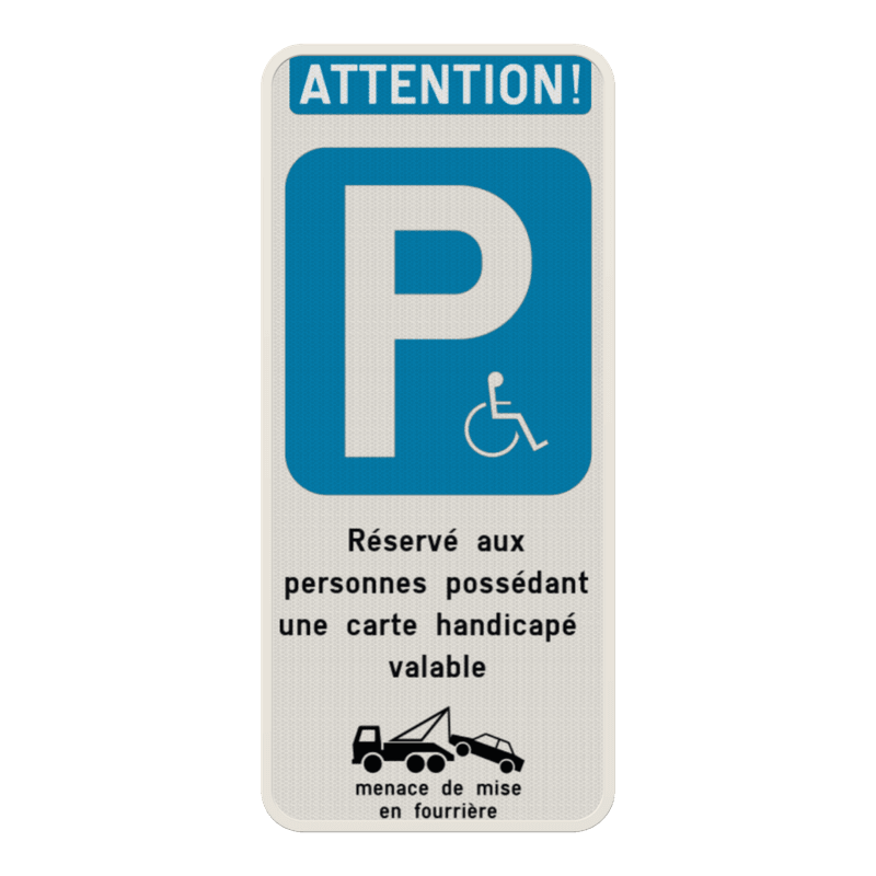 Panneau Handicapé Personnalisable – Stationnement PMR Sur Mesure