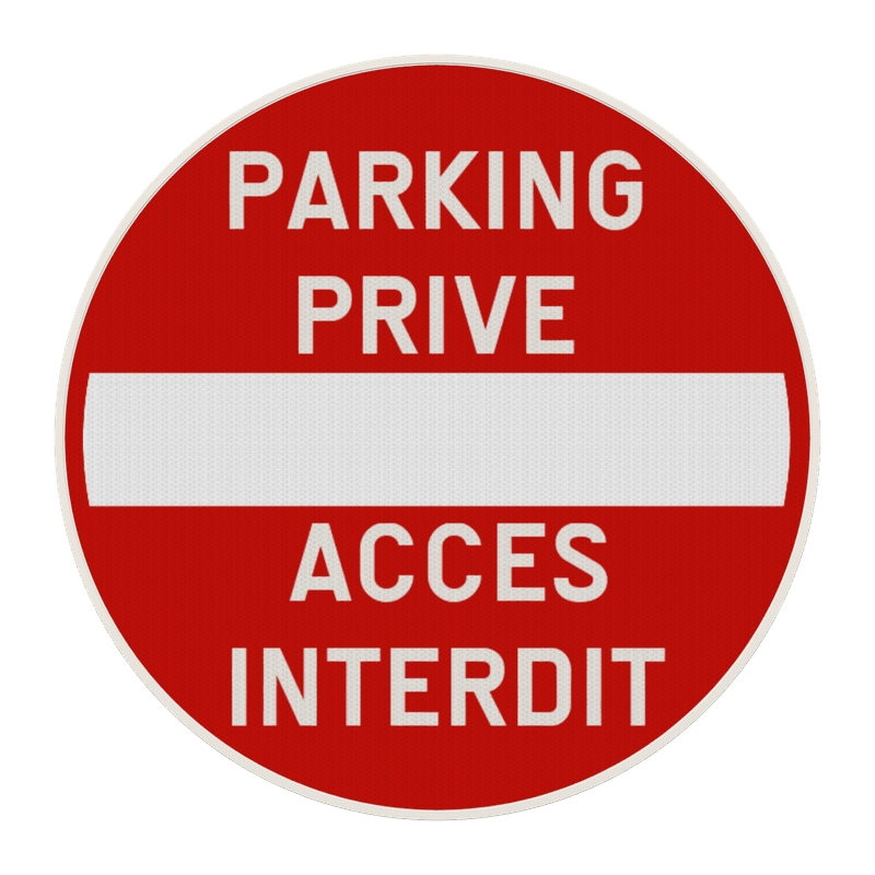 Panneau de signalisation - C1 - Parking privé - Accès interdit