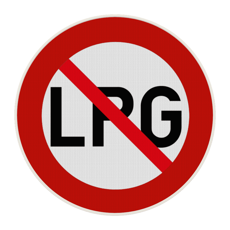 Panneau d'interdiction - Panneau d'interdiction - Entrée interdite aux véhicules LPG