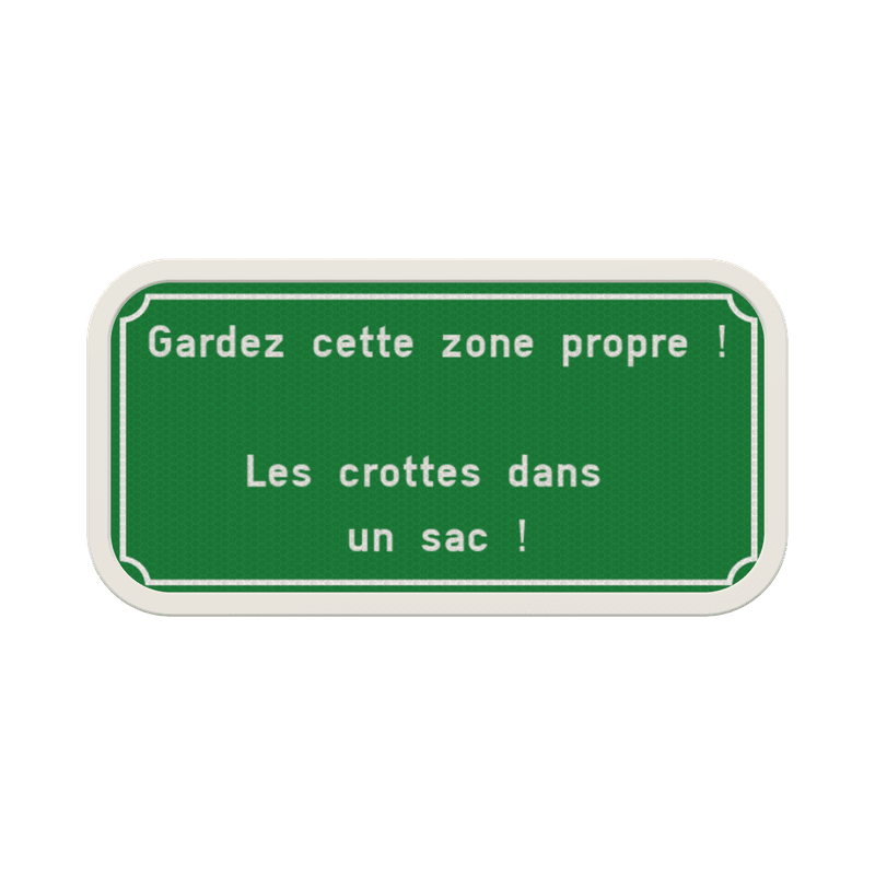 Panneau personnalisable “Gardez cette zone propre” – spécial chiens