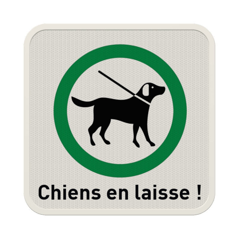 Panneau chiens en laisse obligatoires personnalisable