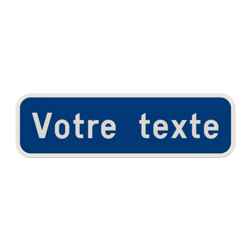 Panneau de Texte Personnalisable - 2 Lignes de Texte Bleu/Blanc