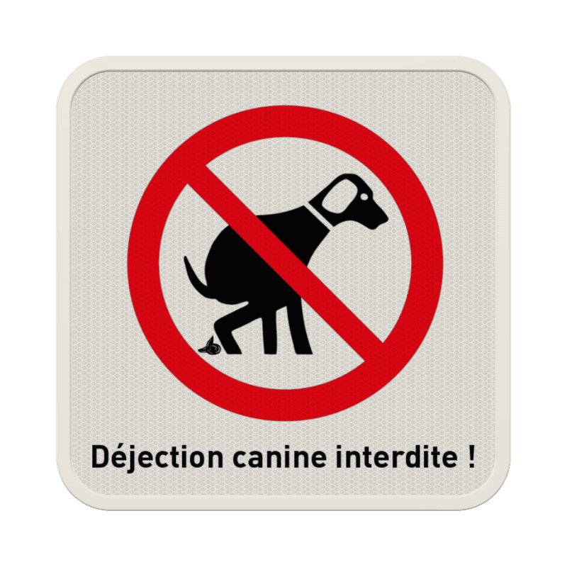 Panneau déjections canines interdites personnalisable