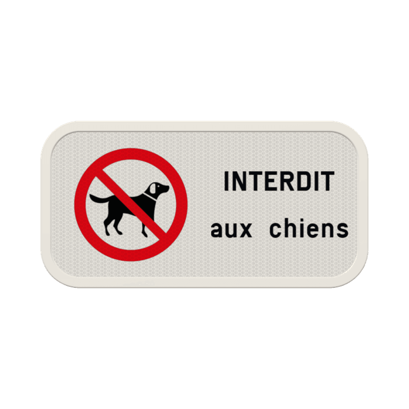 Panneau “Interdit aux chiens” – personnalisable – aluminium extérieur
