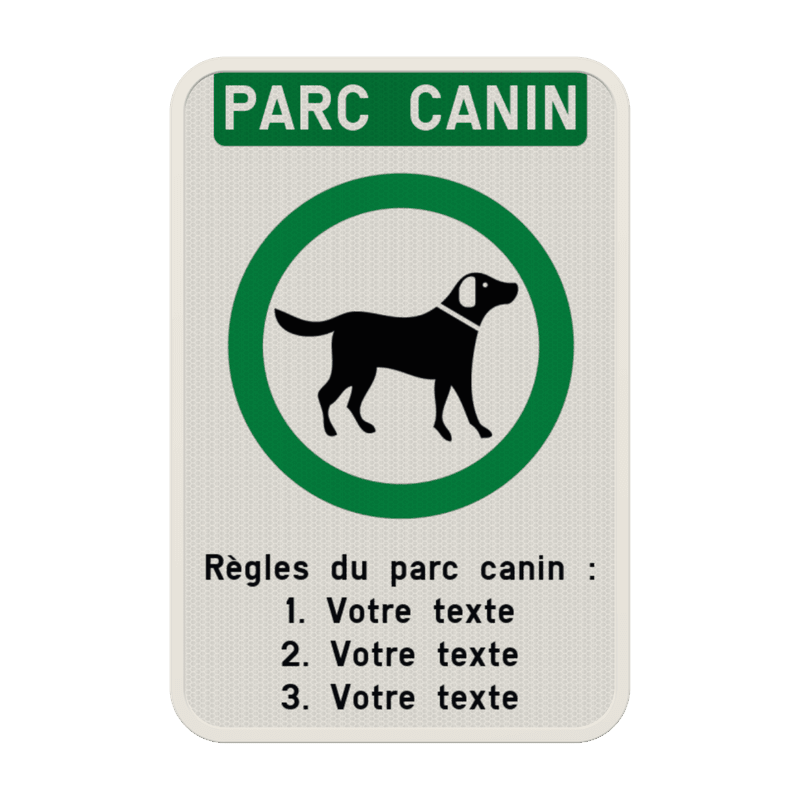 Panneau parc canin personnalisable avec logo