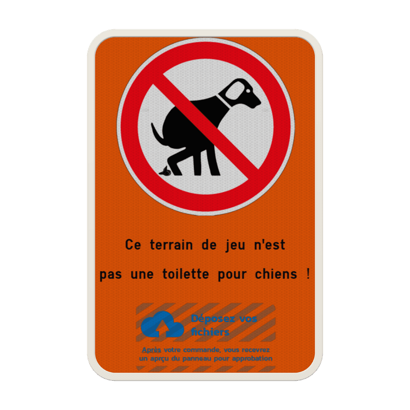Panneau pas de déjections de chien avec logo personnalisé