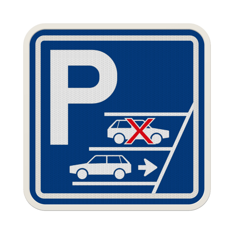 Panneau de stationnement Stationnement en marche arrière obligatoire 1:1