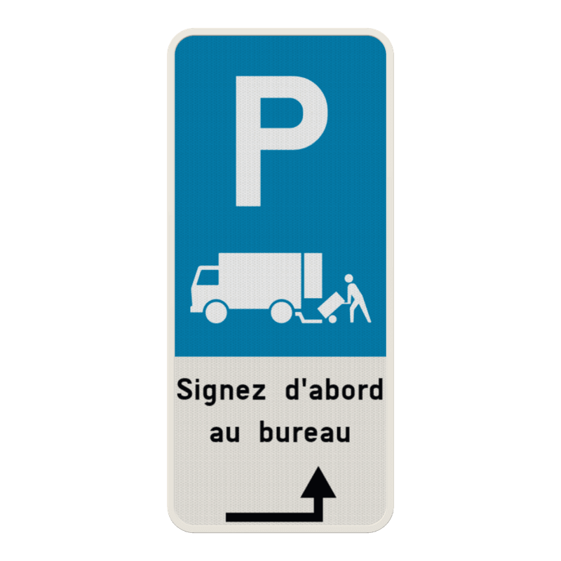 Panneau de stationnement - Réservé aux livraisons - Votre texte - Flèches indicatives