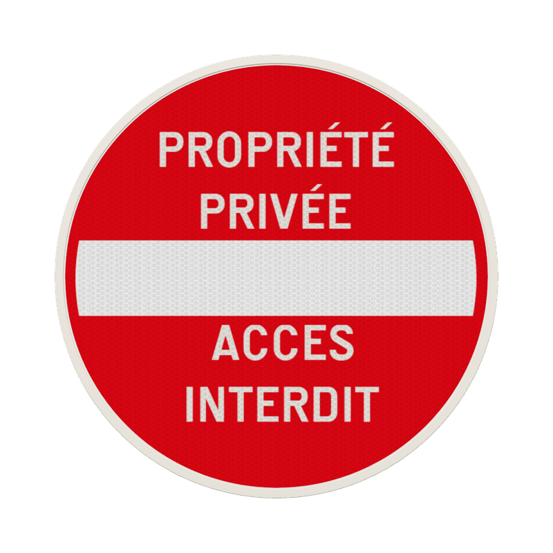 Panneau propriété privée accès interdit – symbole sens interdit