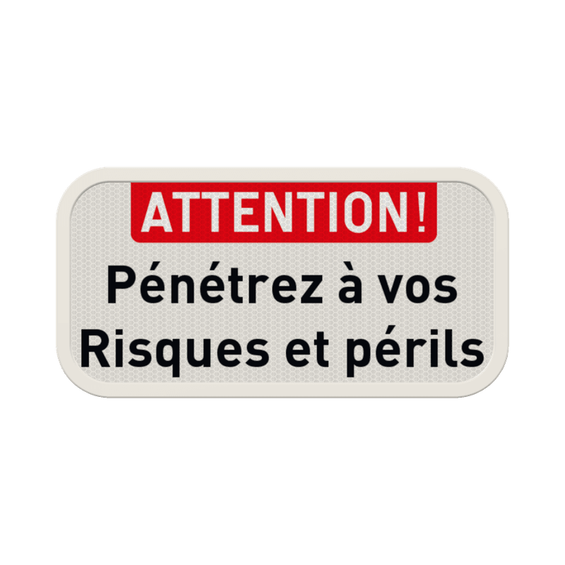 Panneau d’avertissement personnalisable avec texte au choix - accès interdit