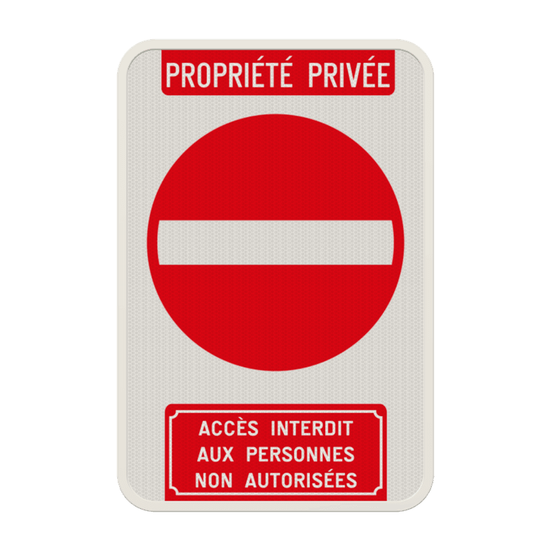 Panneau propriété privée avec mention légale ou texte personnalisable