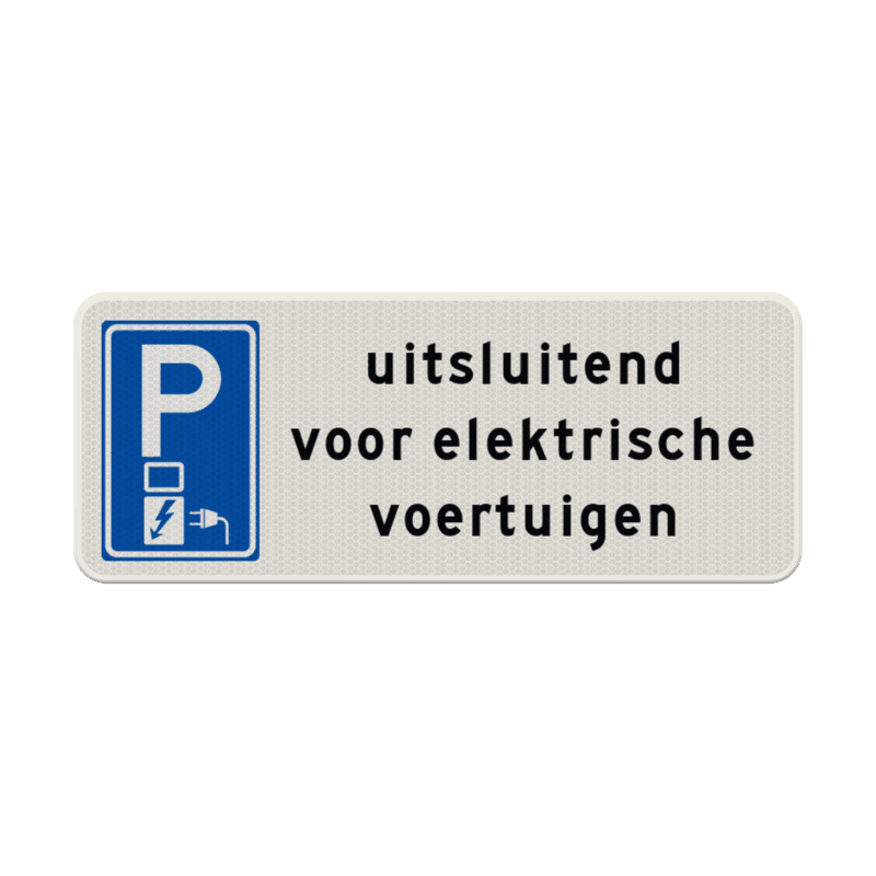 Verkeersbord gereserveerd elektrische voertuigen - reflecterend