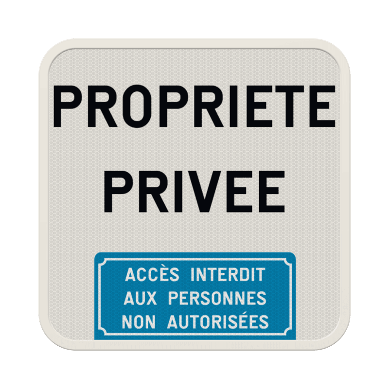 Panneau propriété privée avec texte au choix