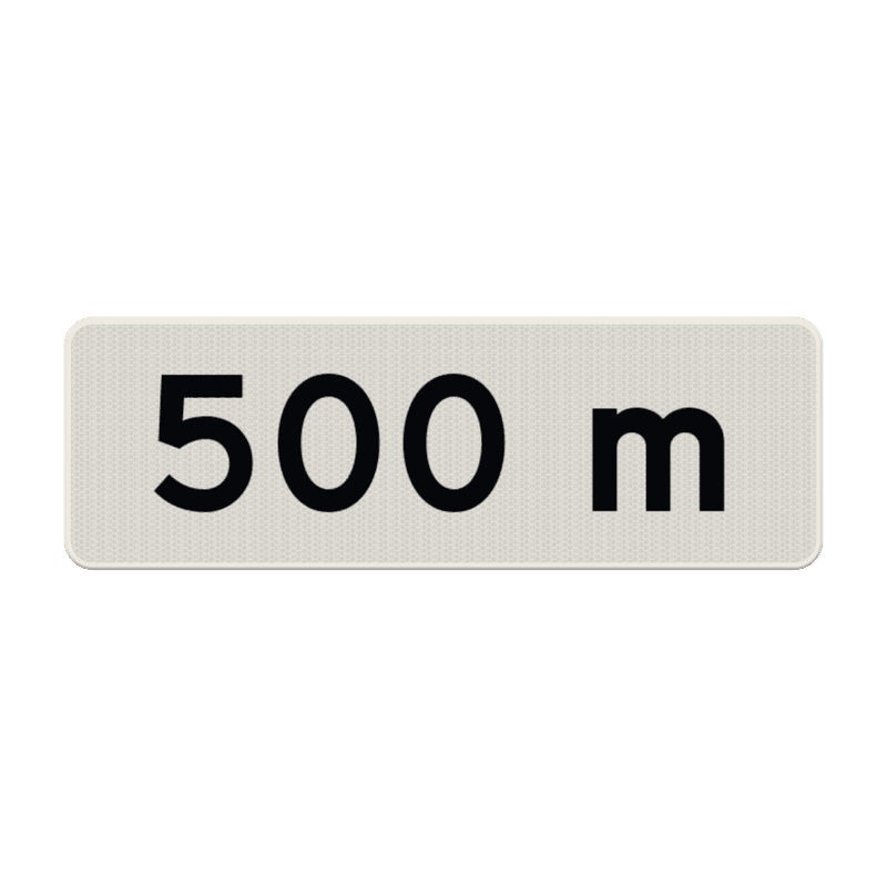 Verkeersbord RVV OB401 - 500 meter - reflecterend