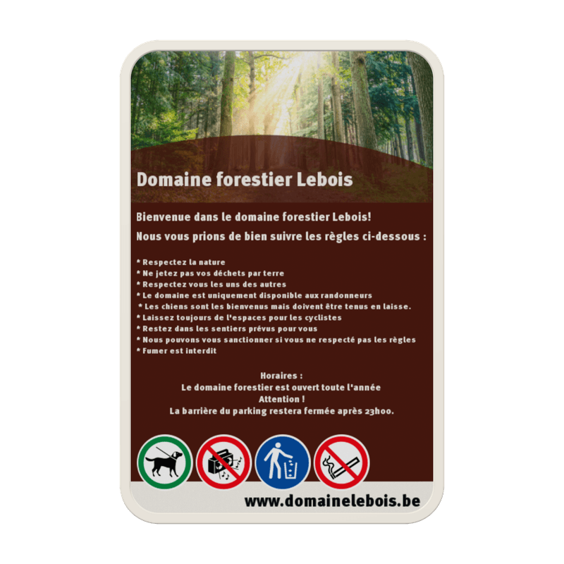 Panneaux réglementaire personnalisable (forêt)
