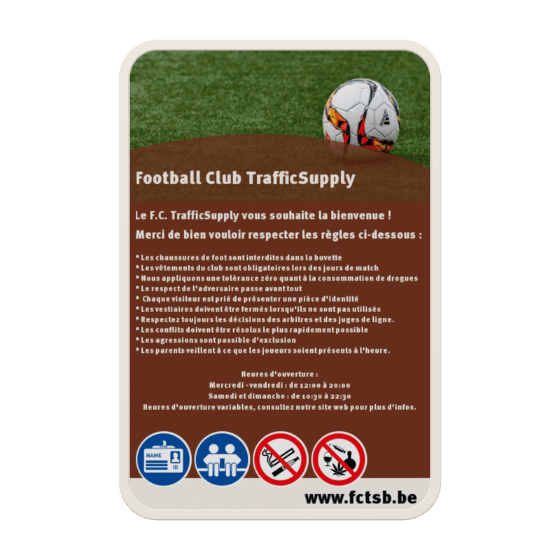 Panneau réglementaire personnalisable (football)