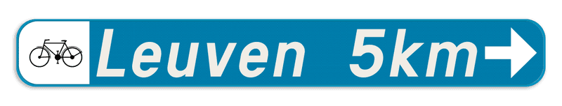 Verkeersbord SB250 F34b1 -Aanbevolen reisweg voor bepaalde weggebruikers - rechts + picto