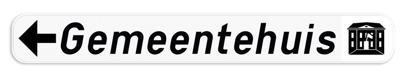 Verkeersbord SB250 F34a - Aanwijzingsbord Openbare inrichting links - Wegwijzer