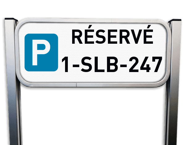 Panneau de parking - plaque d'immatriculation