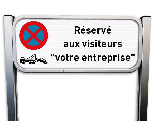 Panneau de stationnement - Réservé aux visiteurs - Nom de l'entreprise