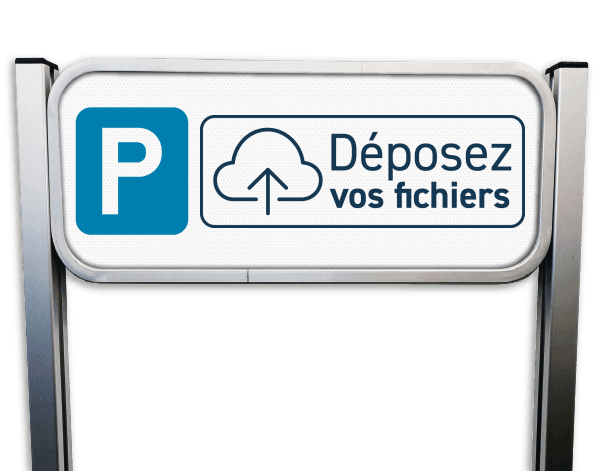 Panneau d’Information Parking Personnalisé – Aluminium Brossé avec Poteaux