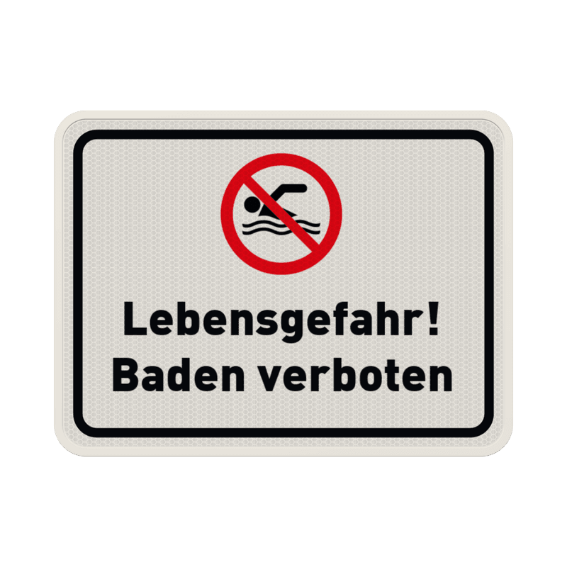 Verbotsschilder Baden / Schwimmen verboten - reflektierend