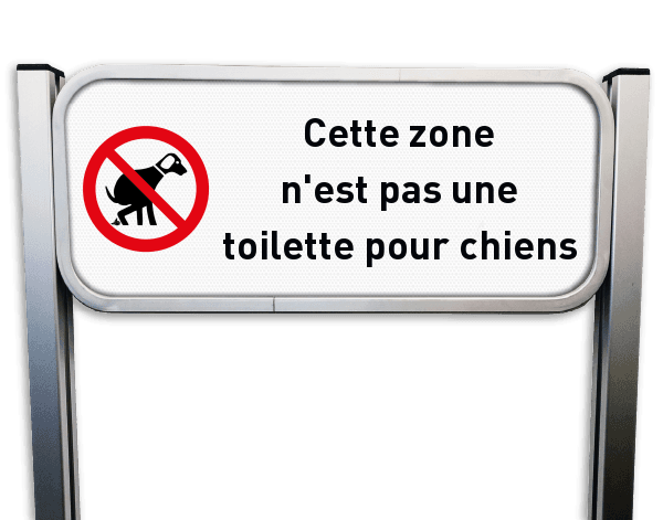 Panneau “Ceci n’est pas une toilette pour chiens” – sur montants – personnalisable